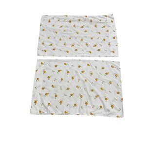 Vintage Cannon Monticello Pillowcases Yellow Rose Polka Dot Set of 2 No-Iron Mus